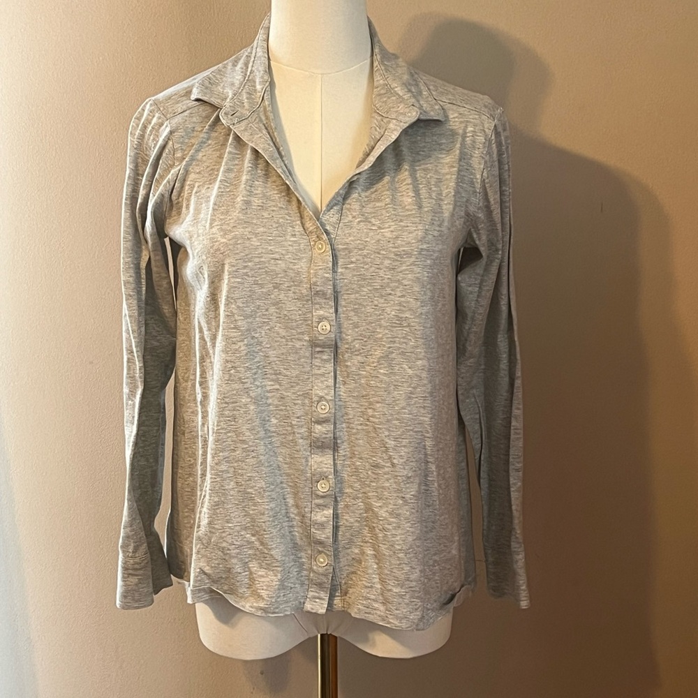 Banana Republic Light Gray Women's Button-Down Shirt
